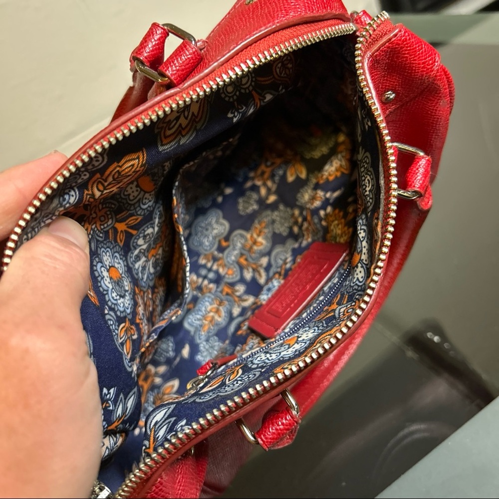 Coach Mini Satchel Handbag- Red - Picture 5 of 16